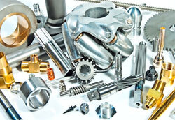 Pile of gears, spurs, and spindles